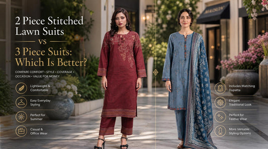 2 Piece Stitched Lawn Suits vs 3 Piece Suits: Which Is Better?