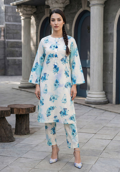Azure Mist | Stitched 2 PC | Lawn