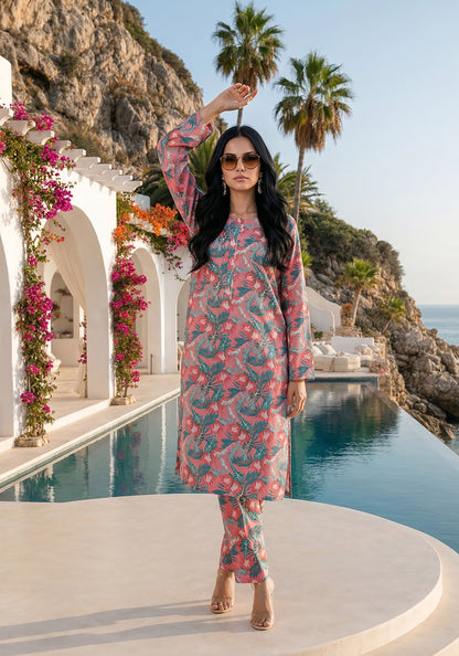 Flamingo | Stitched 2 PC | Lawn