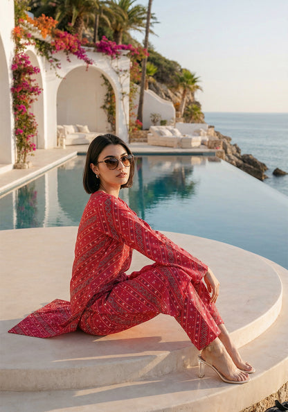 Fuchsia | Stitched  2 PC | Lawn