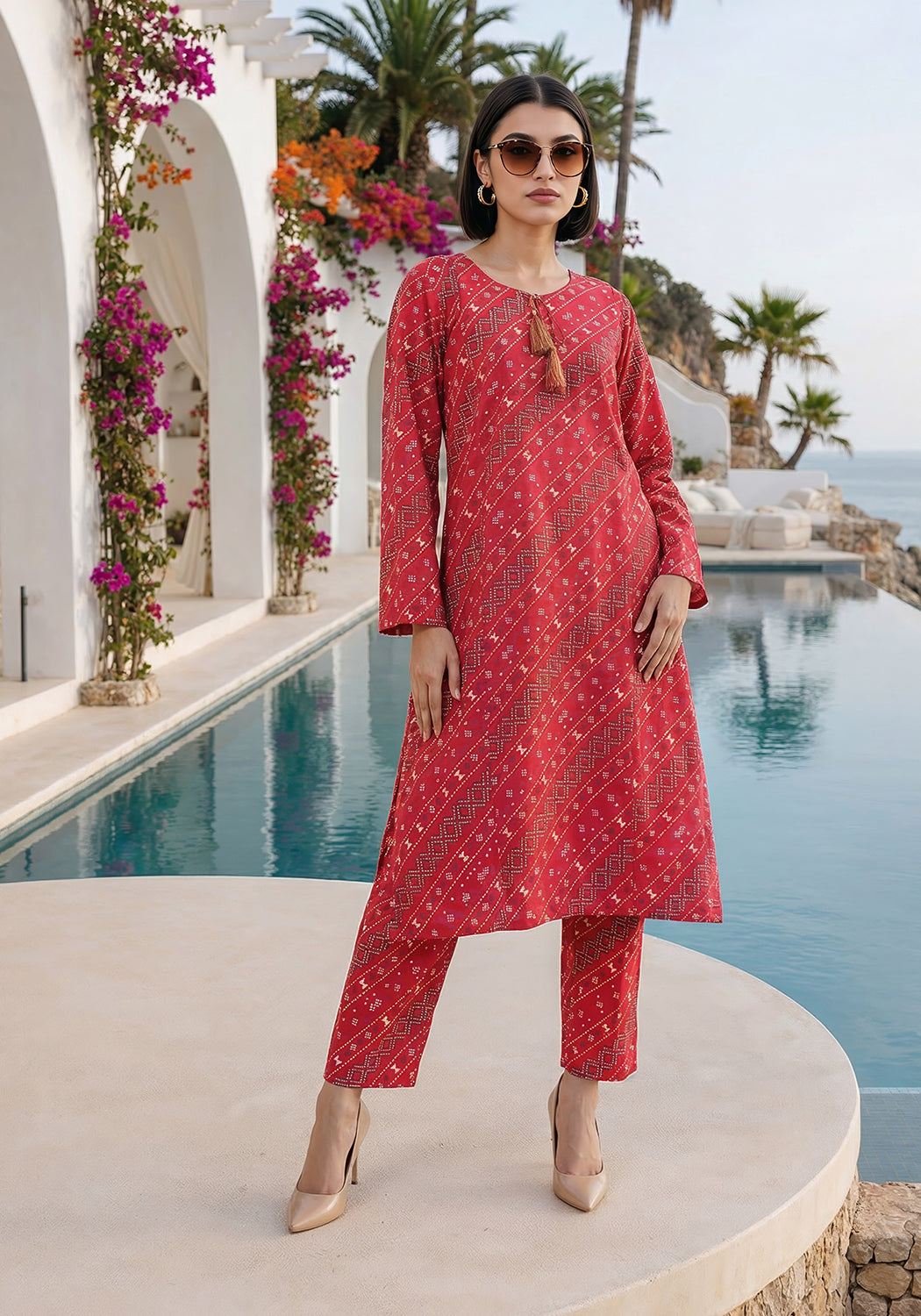 Fuchsia | Stitched  2 PC | Lawn