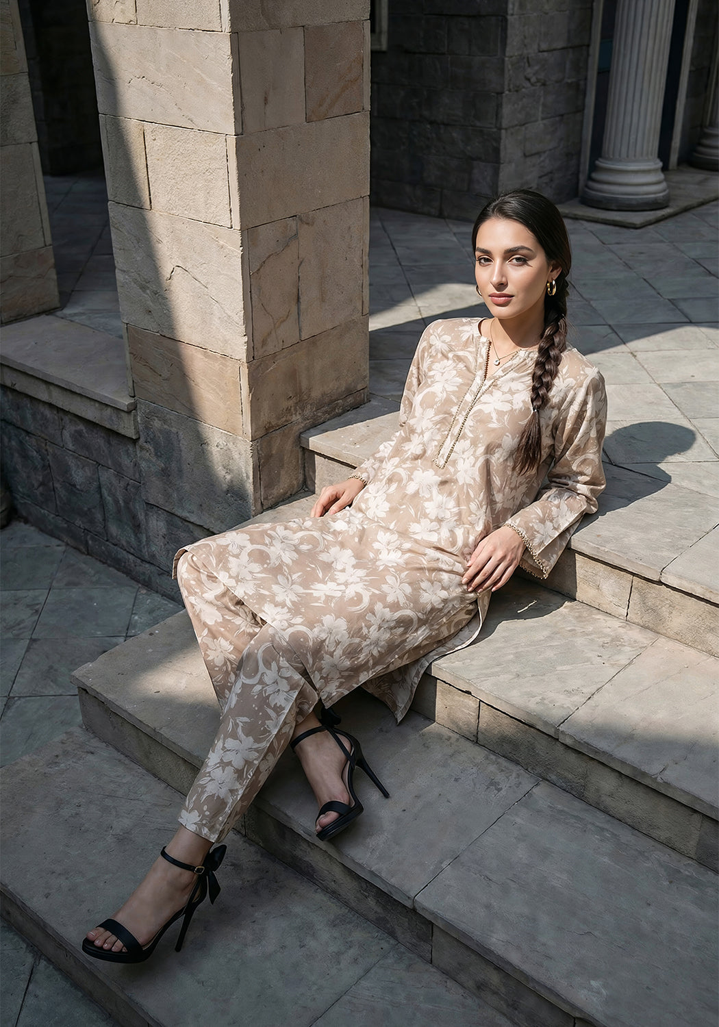 Dusty Petals | Stitched 2 PC | Lawn