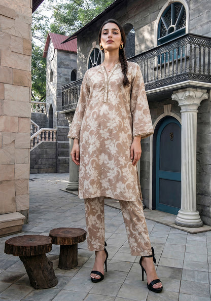 Dusty Petals | Stitched 2 PC | Lawn