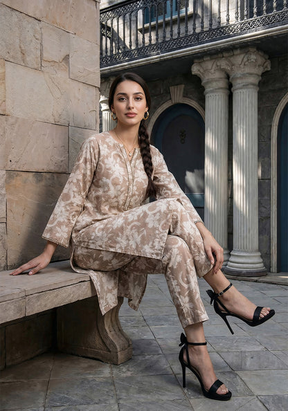 Dusty Petals | Stitched 2 PC | Lawn