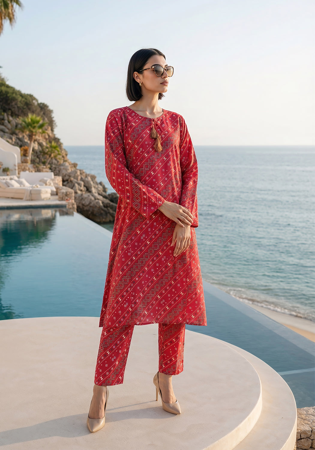 Fuchsia | Stitched  2 PC | Lawn