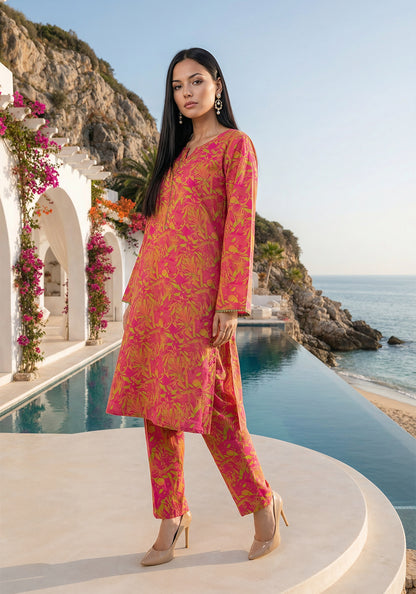 Tropical Sunset | Stitched 2 PC | Lawn