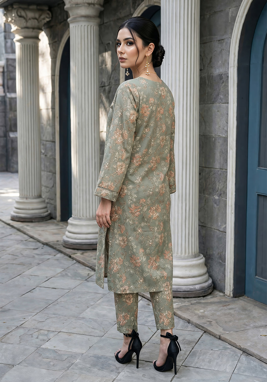 Olive Bloom | Stitched 2 PC | Lawn