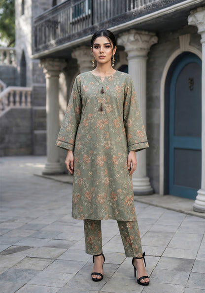 Olive Bloom | Stitched 2 PC | Lawn