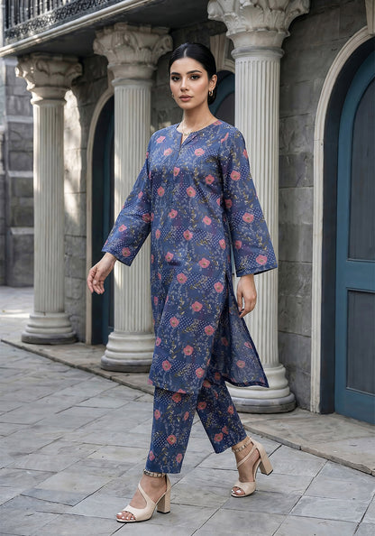 Twilight petals | Stitched 2 PC | Lawn