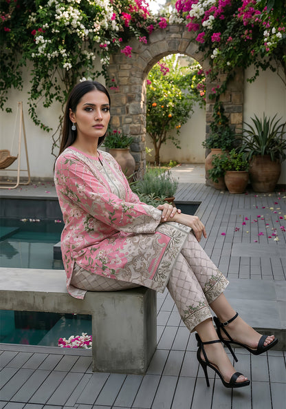Pink Orchid | Stitched 2 PC | Lawn