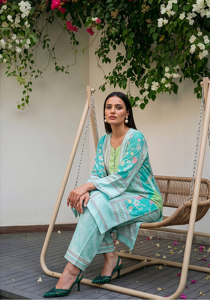 Mint Muse | Stitched 2 PC | Lawn