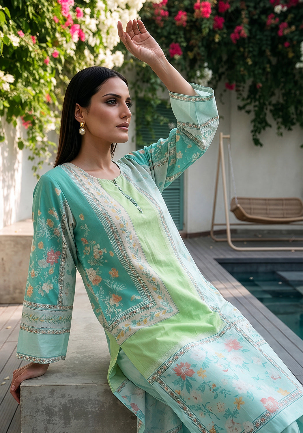 Mint Muse | Stitched 2 PC | Lawn