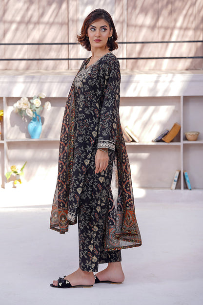 ELVA | Embroidery Stitched 3 pcs | lawn