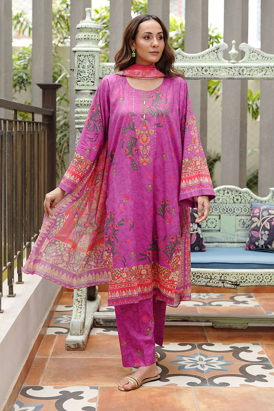 MAGENTA FLAME | Stitched 3 pcs | LAWN