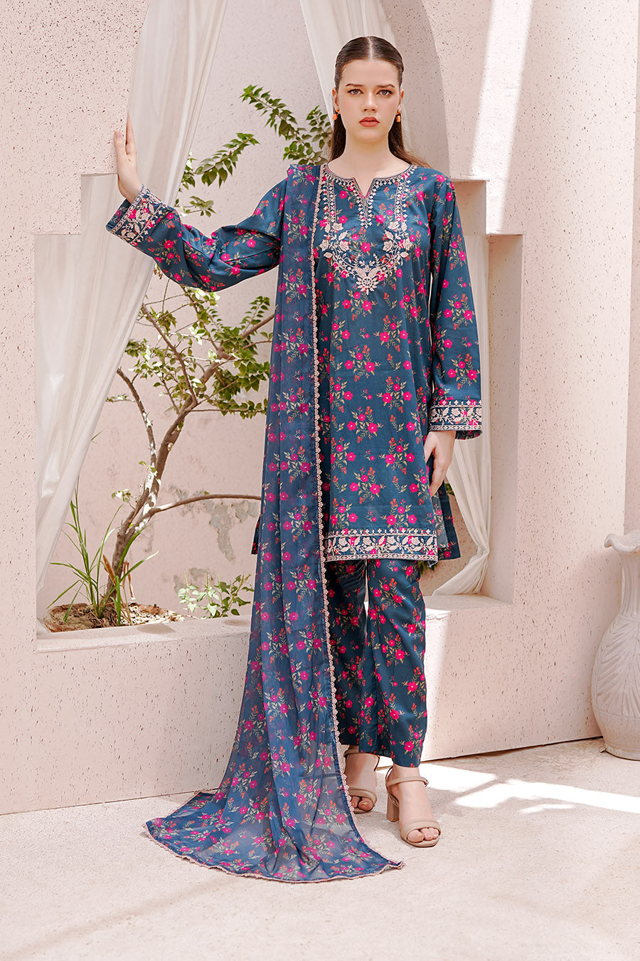RENA | Embroidery Stitched 3 pcs | lawn
