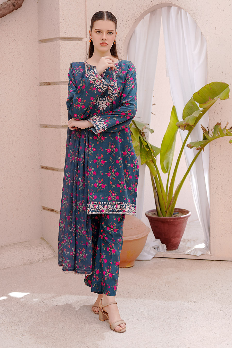 RENA | Embroidery Stitched 3 pcs | lawn