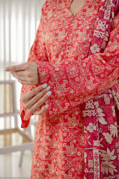 CORAL SUNSET | Stitched 3 pcs | LAWN