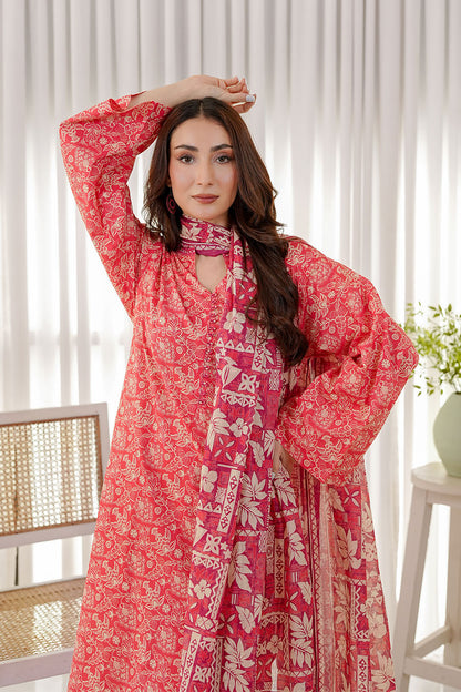 CORAL SUNSET | Stitched 3 pcs | LAWN