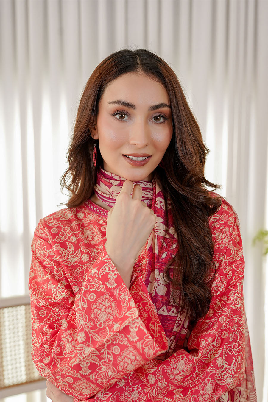 CORAL SUNSET | Stitched 3 pcs | LAWN