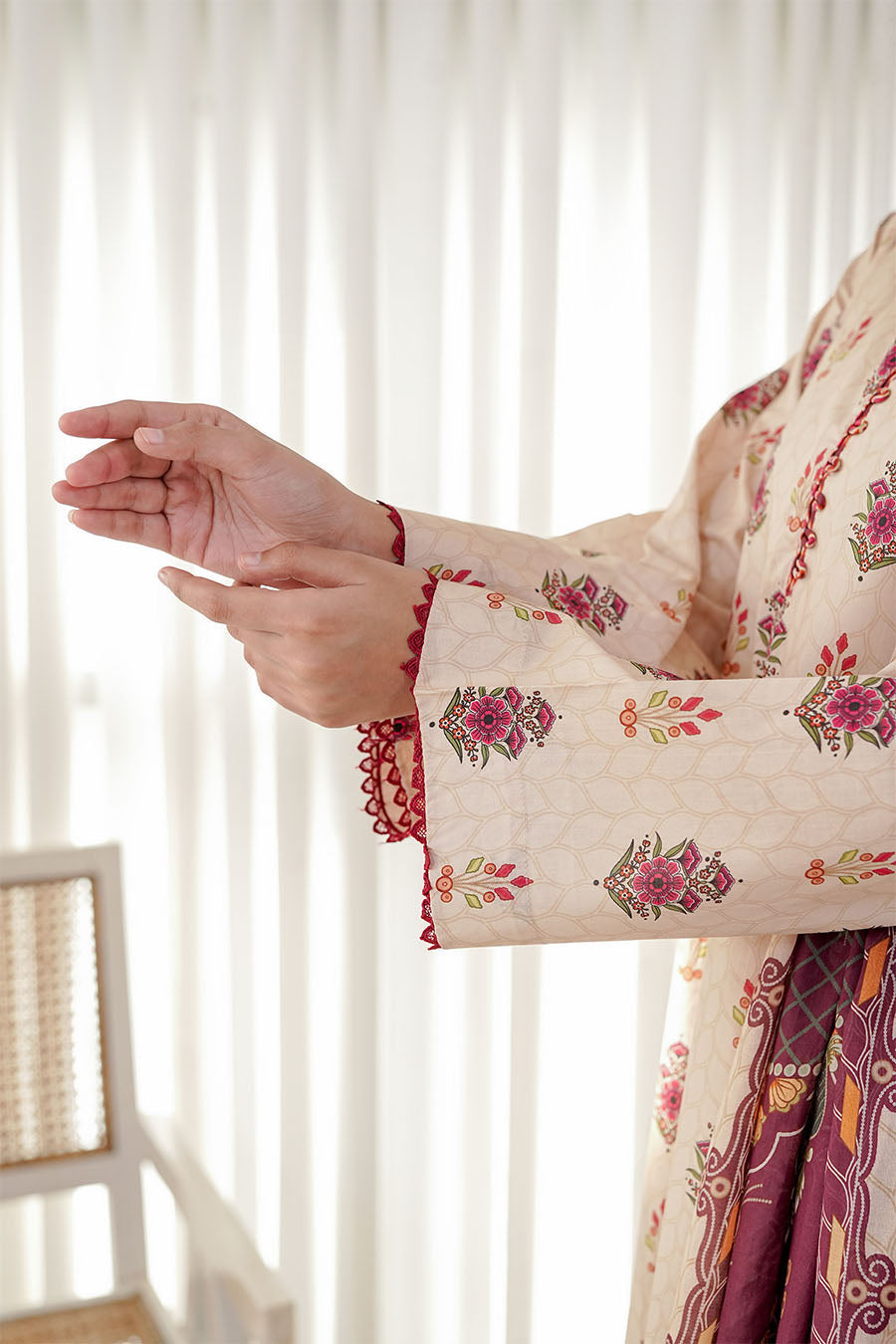 CRIMSON IVORY | Stitched 3 pcs | LAWN