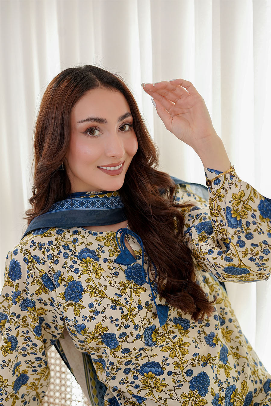 BLUE SERENDE | Stitched 3 pcs | LAWN