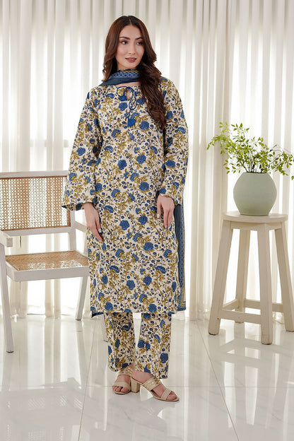 BLUE SERENDE | Stitched 3 pcs | LAWN