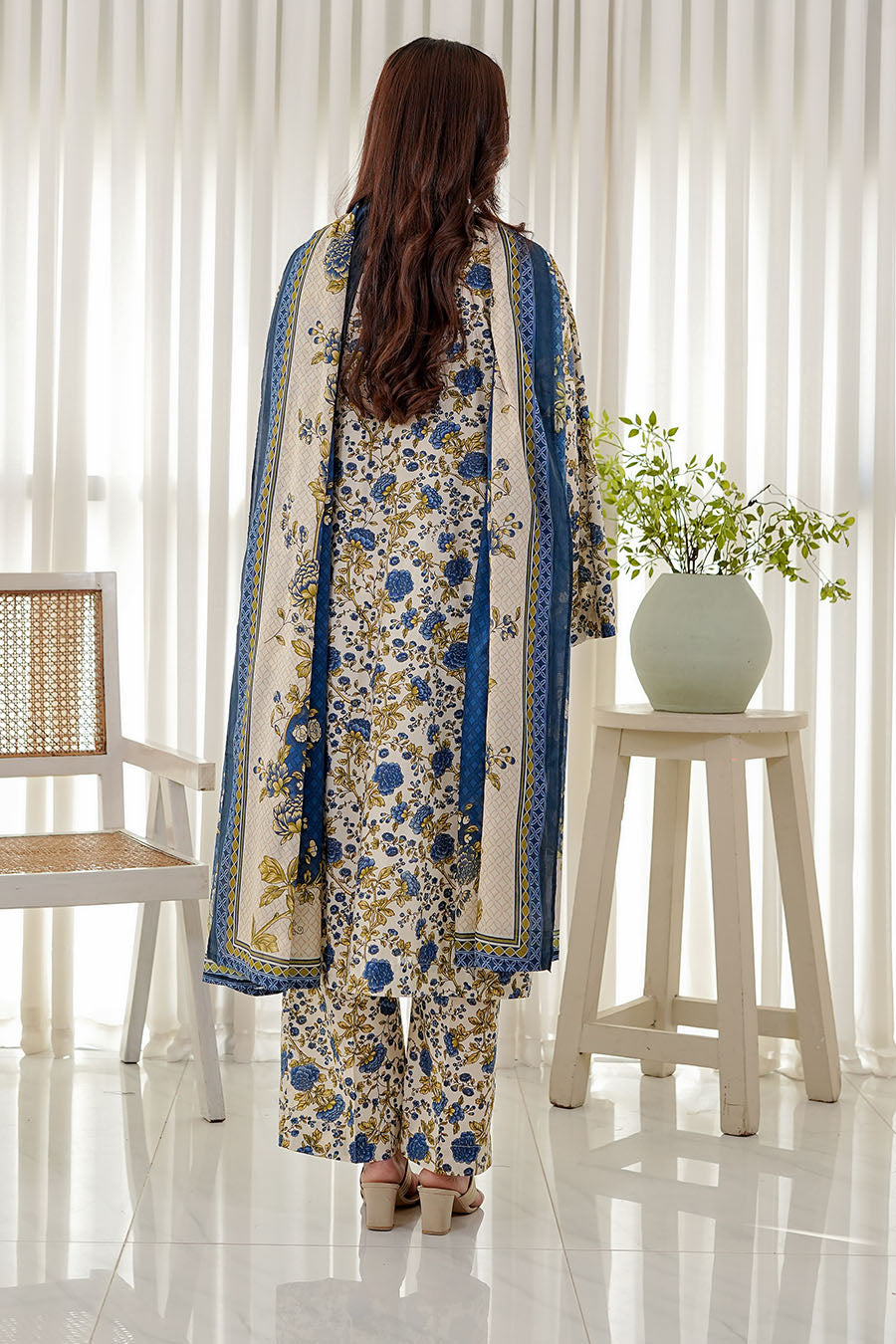 BLUE SERENDE | Stitched 3 pcs | LAWN