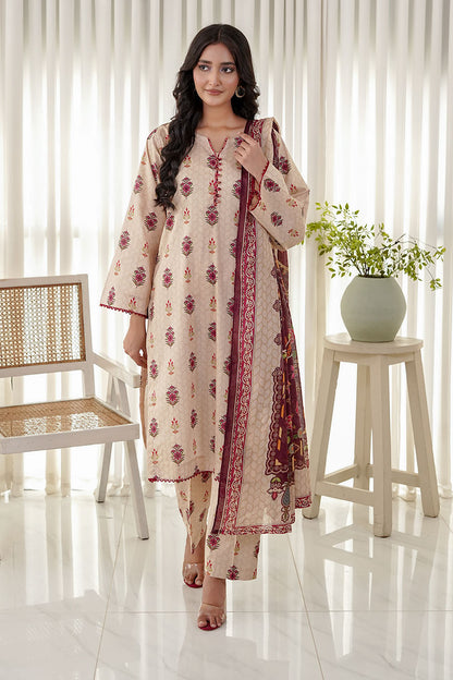 CRIMSON IVORY | Stitched 3 pcs | LAWN