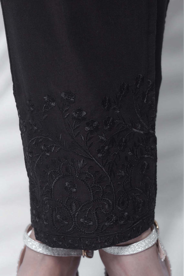 BLACK EMB TROUSER TEM-07